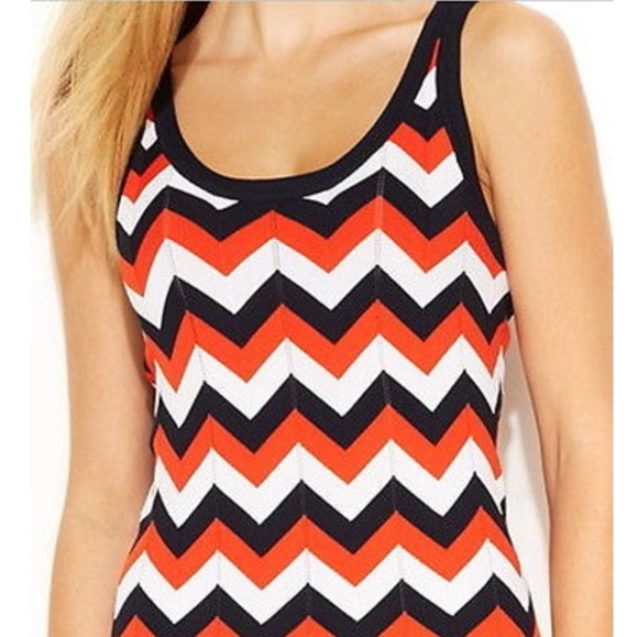 Michael Kors Sleeveless Chevron Sweater Dress - Picture 3 of 8